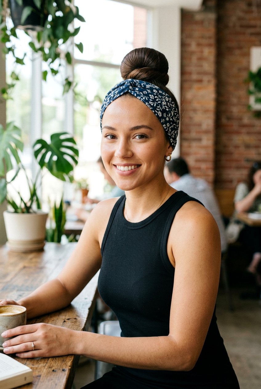 High Bun With Headband For Humidity - 20 anti humidity updo hairstyles - 20 anti humidity updo hairstyles