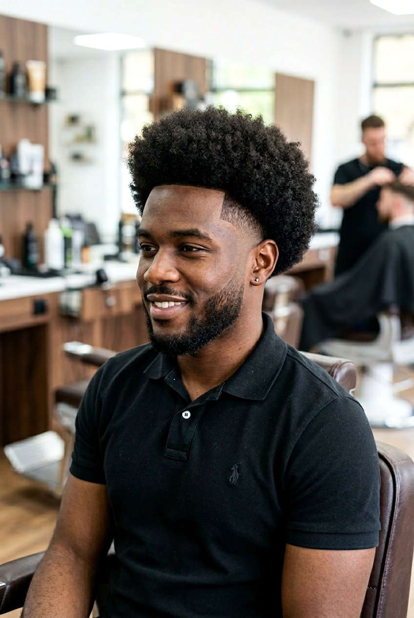 High Burst Fade Afro - 20 burst fade afro haircut - 20 burst fade afro haircut