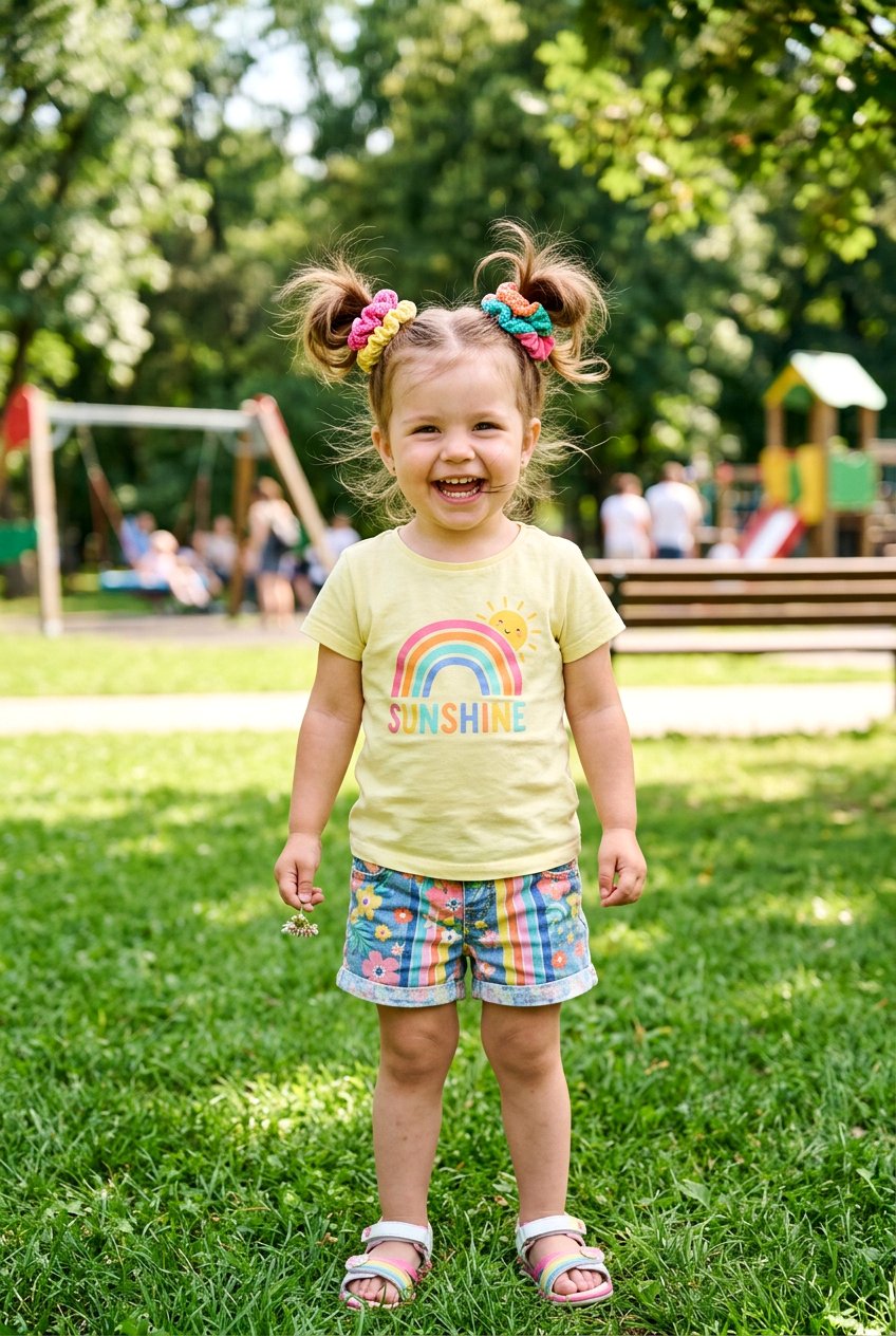 High Cheerful Pigtails - 20 toddler pigtail ideas - 20 toddler pigtail ideas