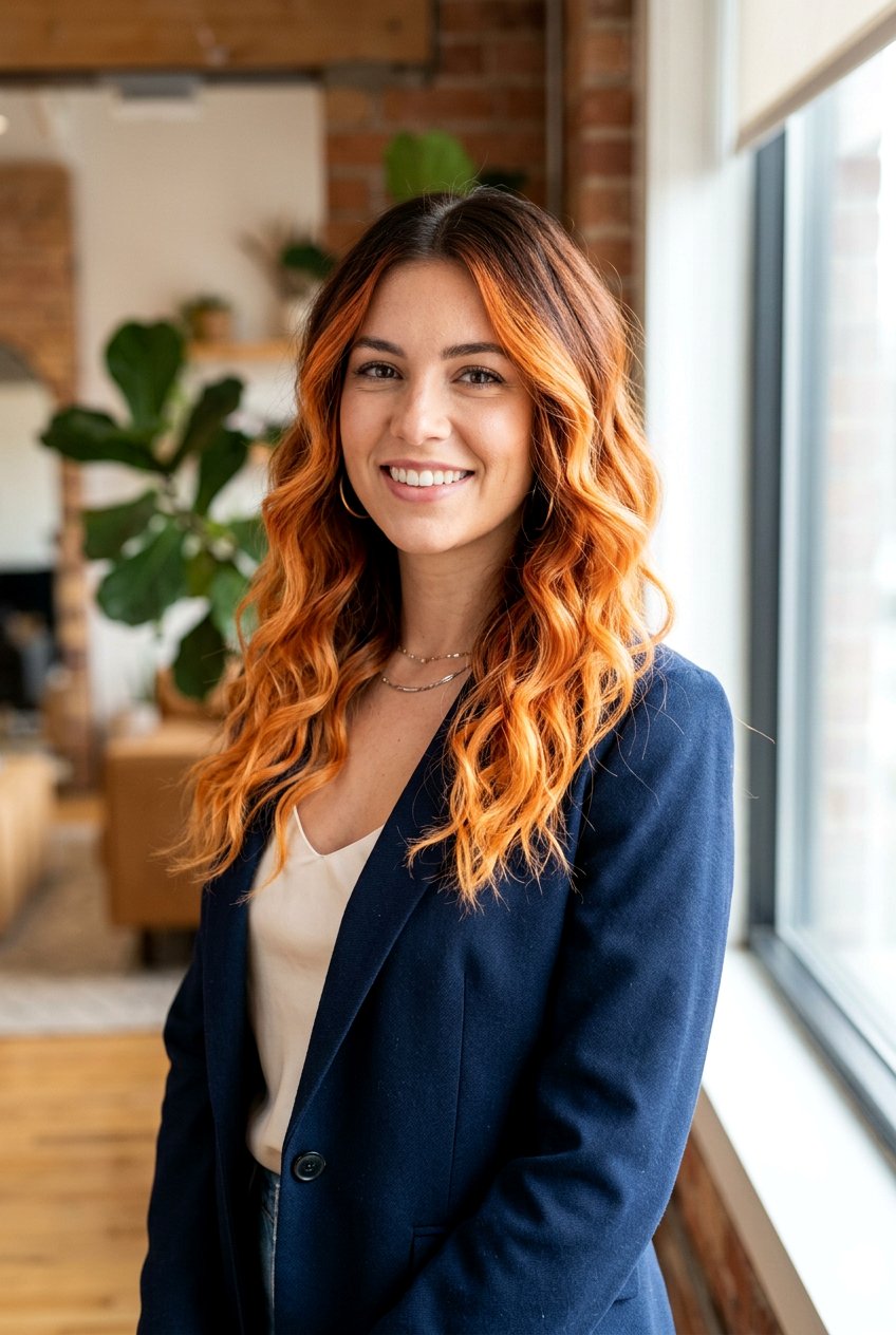 High Contrast Apricot Copper Balayage - 20 apricot copper balayage - 20 apricot copper balayage