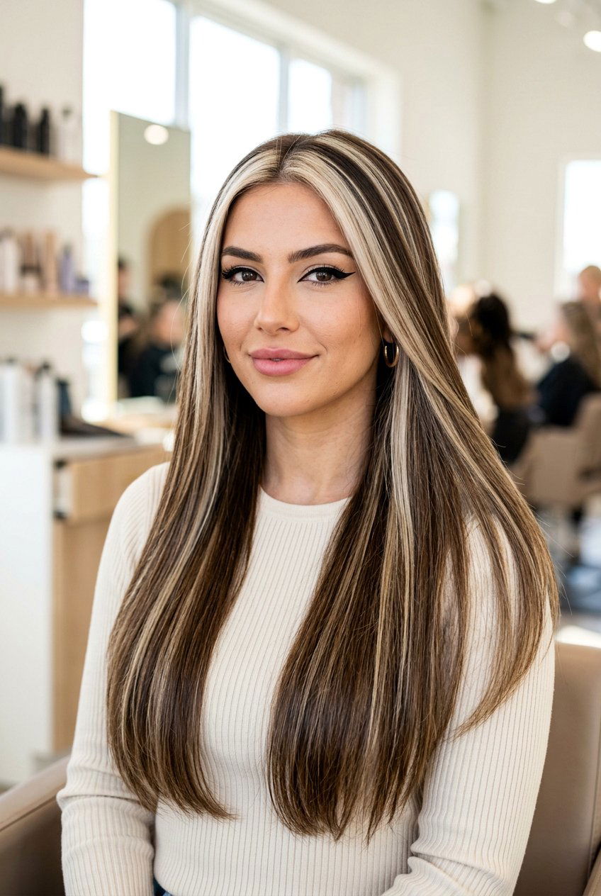 High Contrast Beige Blonde Highlights On Brown Hair - 20 beige blonde highlights on brown hair - 20 beige blonde highlights on brown hair