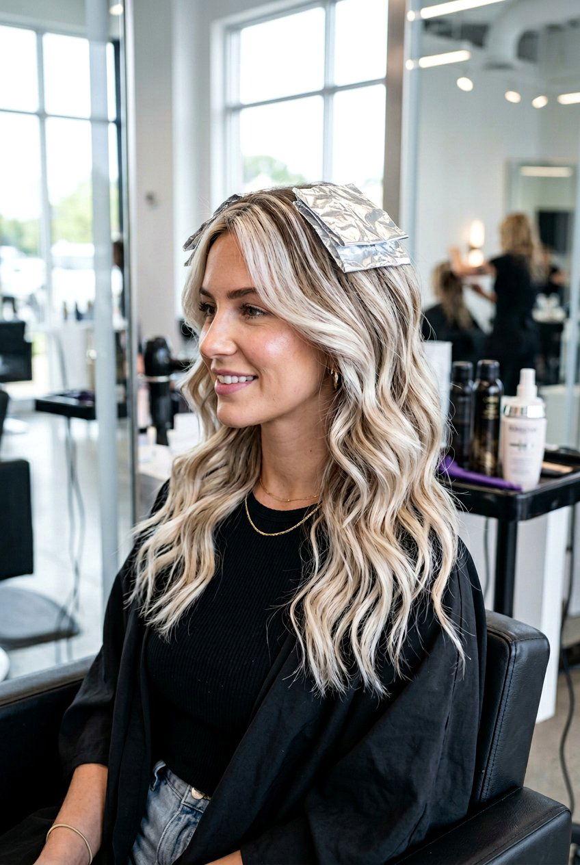 High Contrast Blonde Highlights Foil Technique - 20 high contrast blonde highlights - 20 high contrast blonde highlights