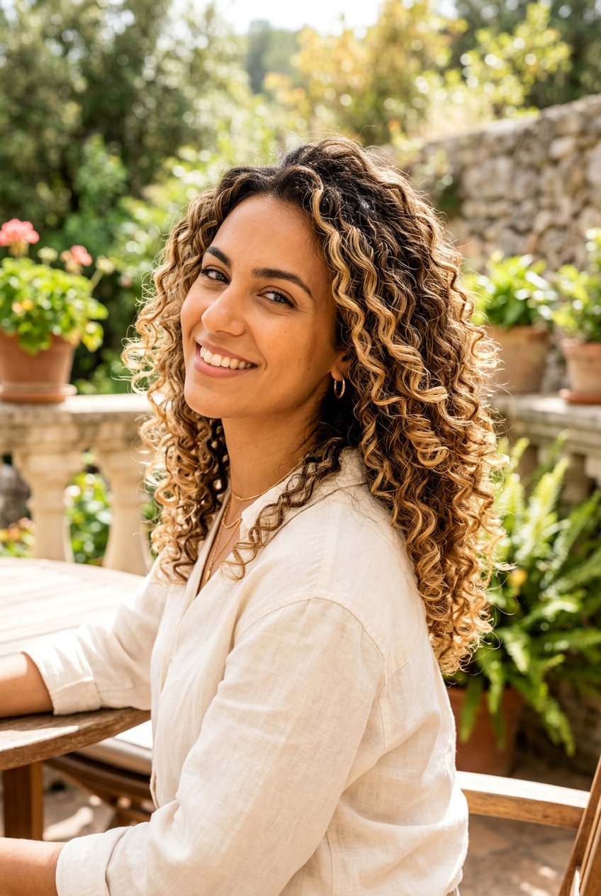 High Contrast Blonde Highlights On Curly Hair - 20 high contrast blonde highlights - 20 high contrast blonde highlights