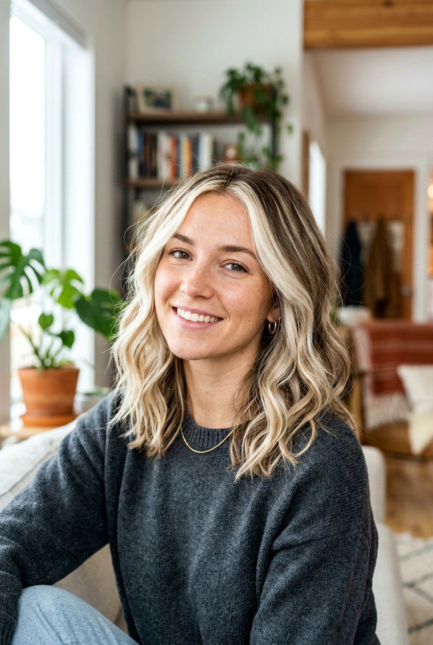 High Contrast Blonde Highlights On Medium Length Hair - 20 high contrast blonde highlights - 20 high contrast blonde highlights