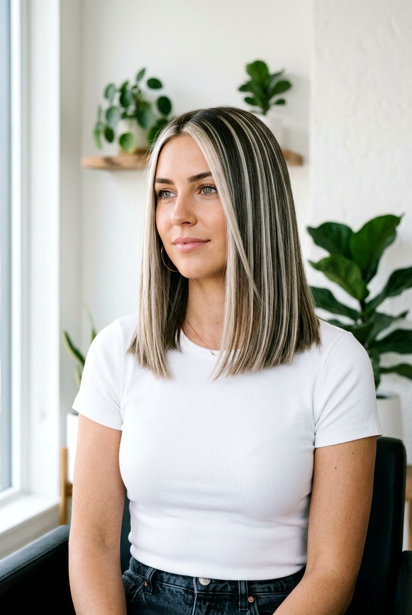 High Contrast Blonde Highlights On Straight Hair - 20 high contrast blonde highlights - 20 high contrast blonde highlights