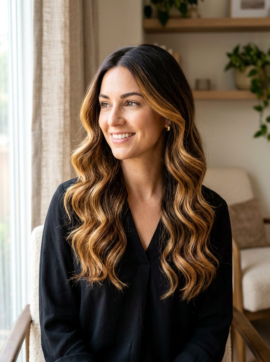 High Contrast Caramel Balayage On Brunette Hair - 20 warm caramel balayage for brunettes - 20 warm caramel balayage for brunettes