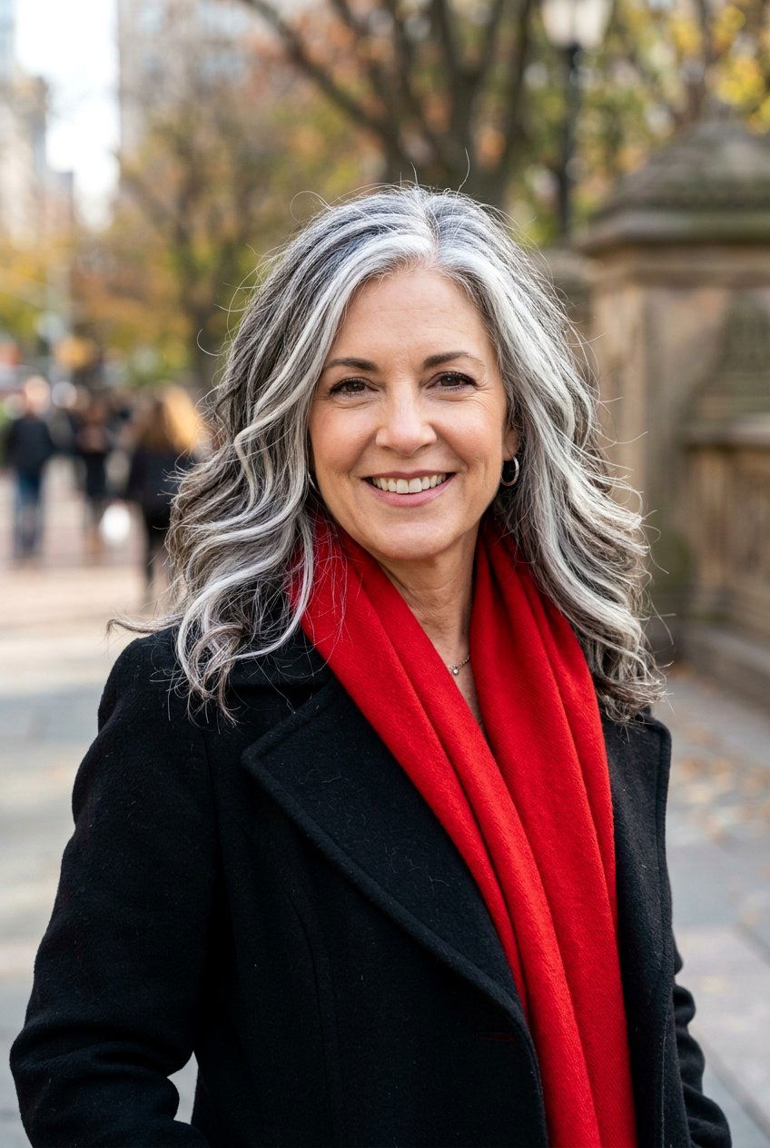 High Contrast Gray Babylights - 20 natural gray transition with babylights - 20 natural gray transition with babylights