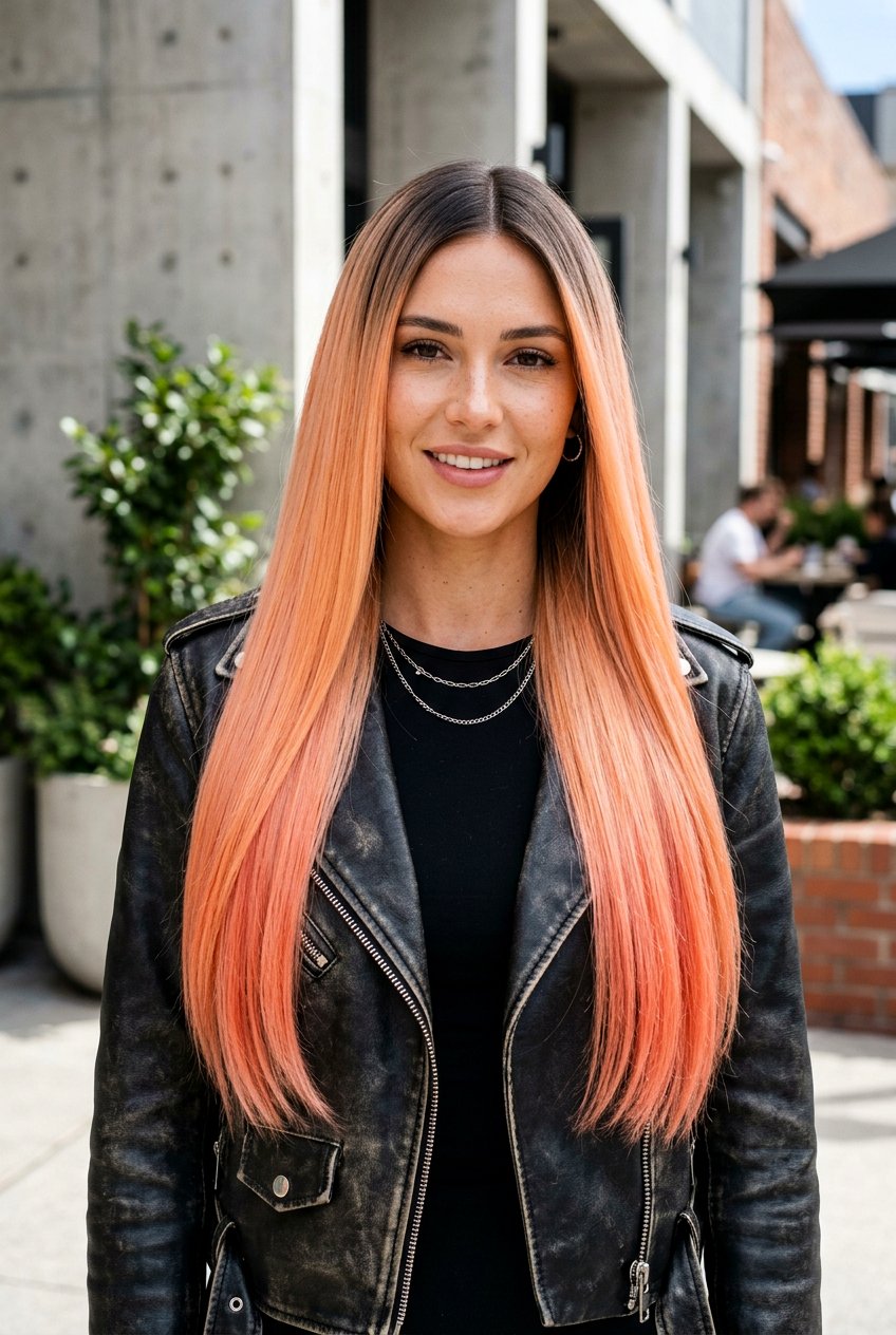 High Contrast Peach Blonde Balayage Melt - 20 peach blonde balayage - 20 peach blonde balayage