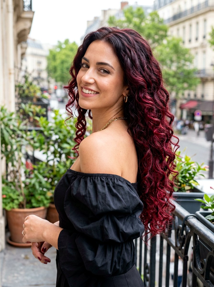 High Contrast Sangria Brunette Balayage - 20 sangria brunette balayage - 20 sangria brunette balayage