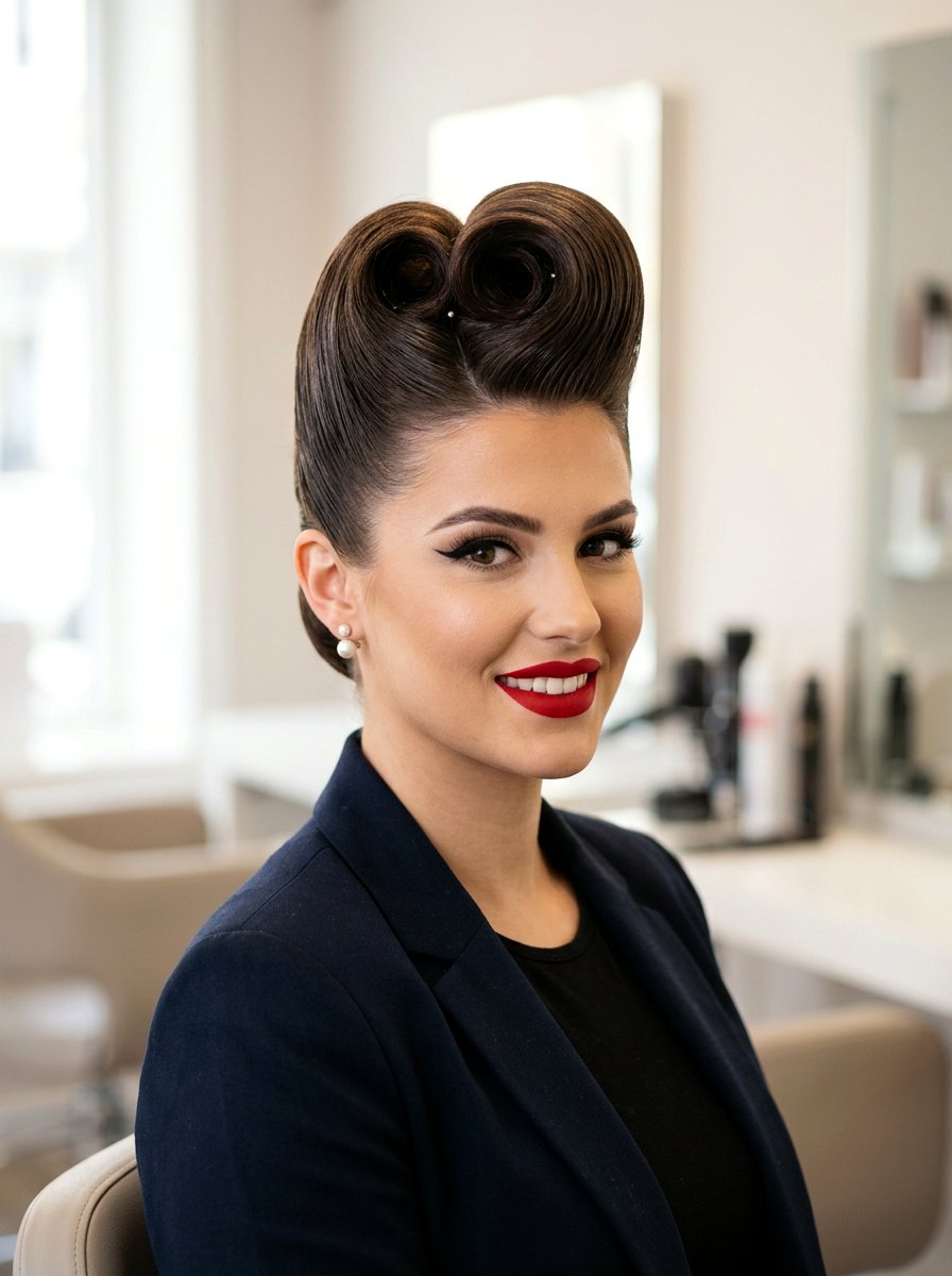 High Crown Victory Roll With Sleek Sides - 20 vintage victory rolls hairstyle - 20 vintage victory rolls hairstyle