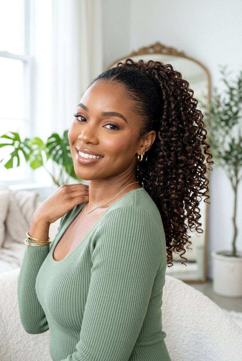 High Curly Clip In Ponytail - 20 clip in ponytail hairstyles - 20 clip in ponytail hairstyles