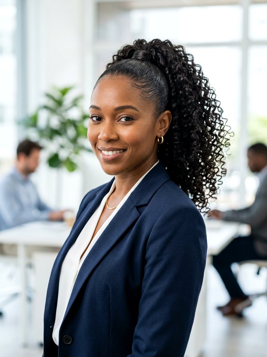 High Curly Ponytail For Interview - 20 interview hairstyle for curly natural hair - 20 interview hairstyle for curly natural hair