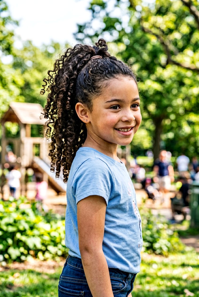 High Curly Ponytail For Little Girls - 20 curly ponytail for little girls - 20 curly ponytail for little girls