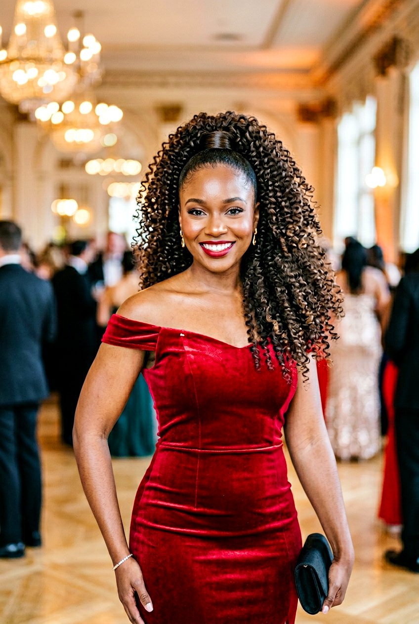 High Curly Ponytail with Volume - 20 dinner ponytail with curls - 20 dinner ponytail with curls