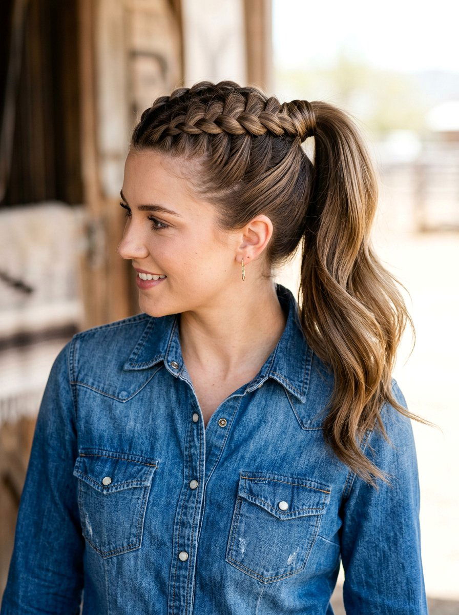 High Dutch Braid Ponytail - 20 rodeo braid ponytail - 20 rodeo braid ponytail