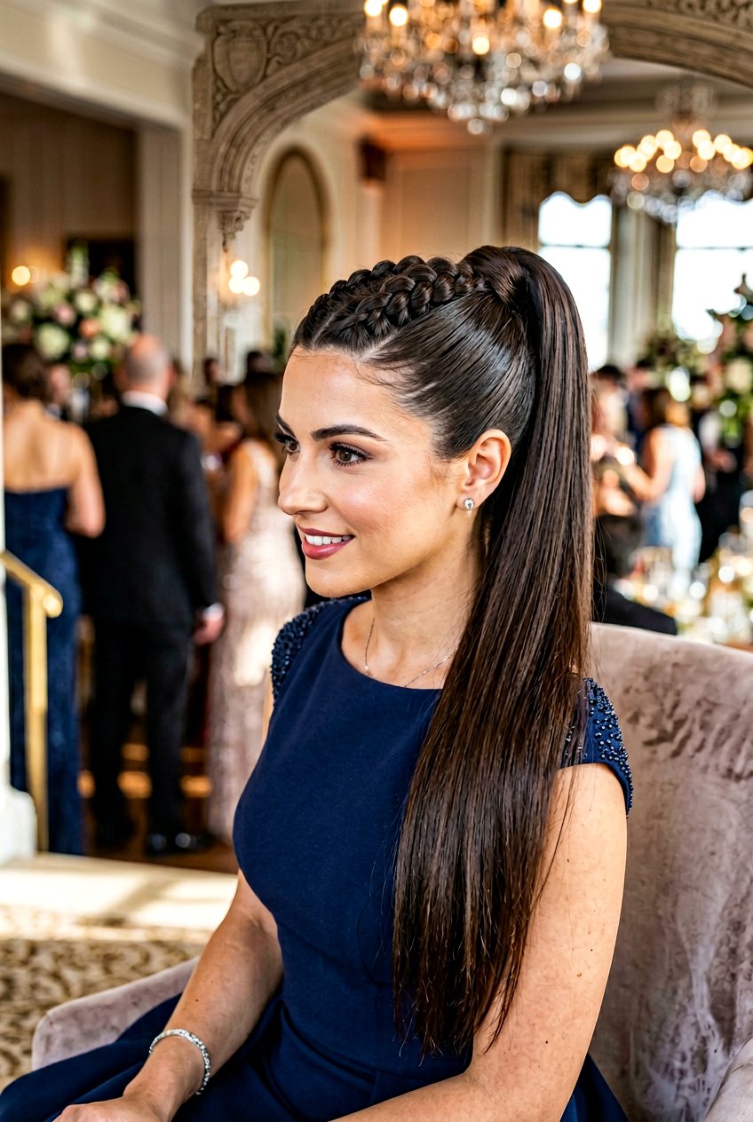 High Dutch Braided Ponytail - 20 braided ponytail for wedding guest - 20 braided ponytail for wedding guest