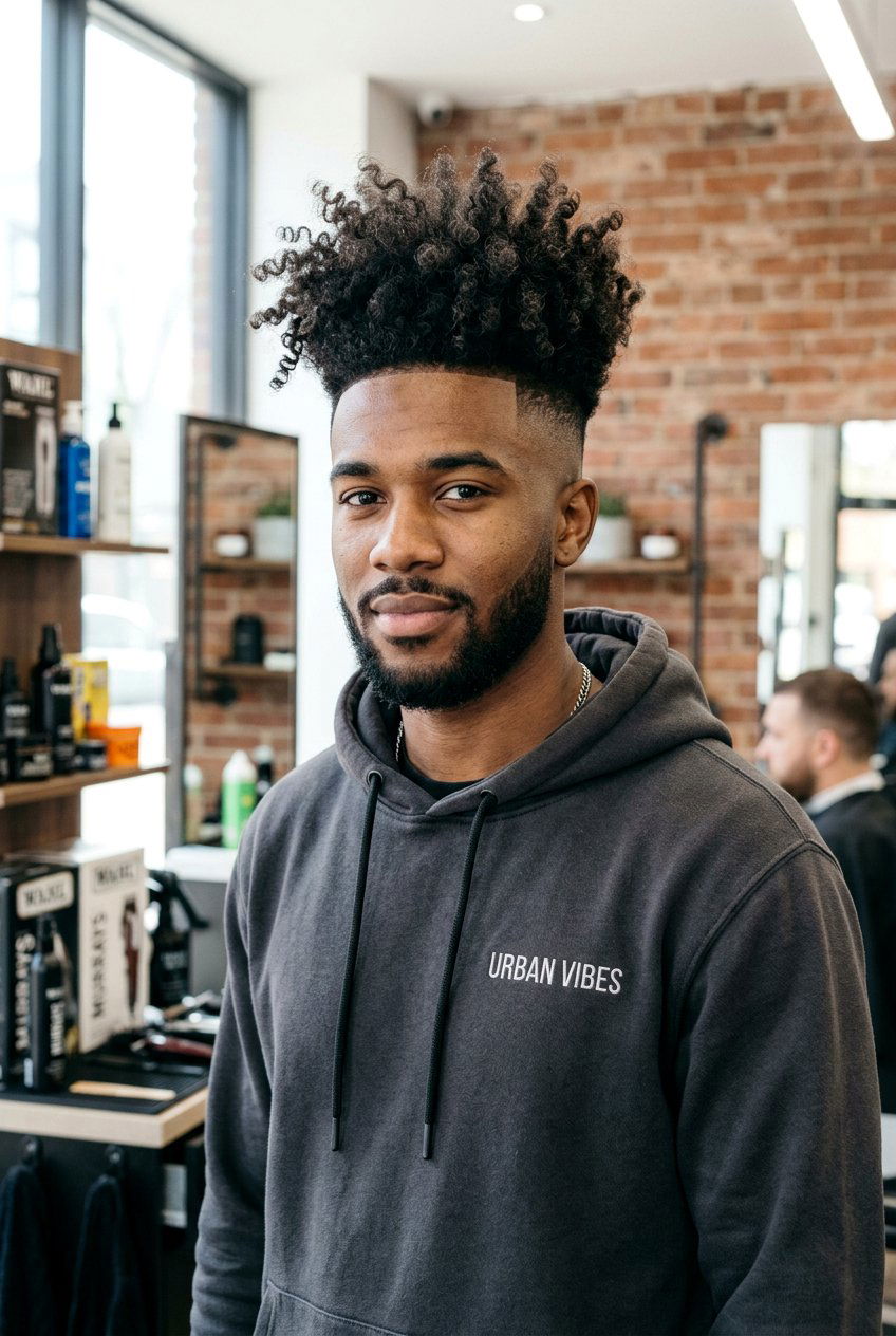 High Fade Curly High Top - 20 curly high top fade haircut - 20 curly high top fade haircut