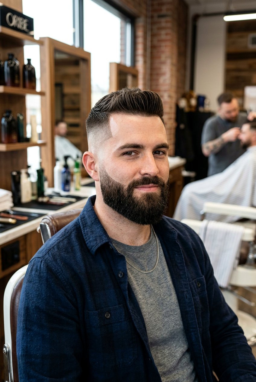 High Fade Haircut With Full Beard - 20 beard fade haircut - 20 beard fade haircut