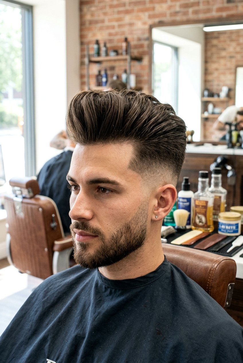 High Fade Pompadour - 20 pompadour haircut for men - 20 pompadour haircut for men