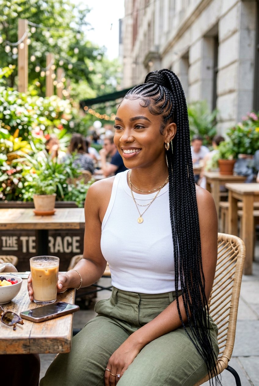 High Feed In Braided Ponytail - 20 black women braided ponytail ideas - 20 black women braided ponytail ideas