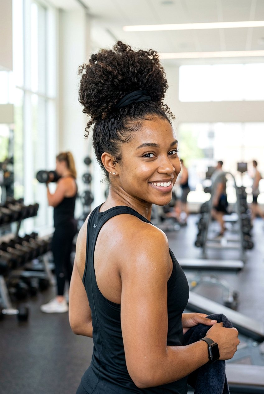High Gym Bun For Curly Hair - 20 gym bun for curly hair - 20 gym bun for curly hair