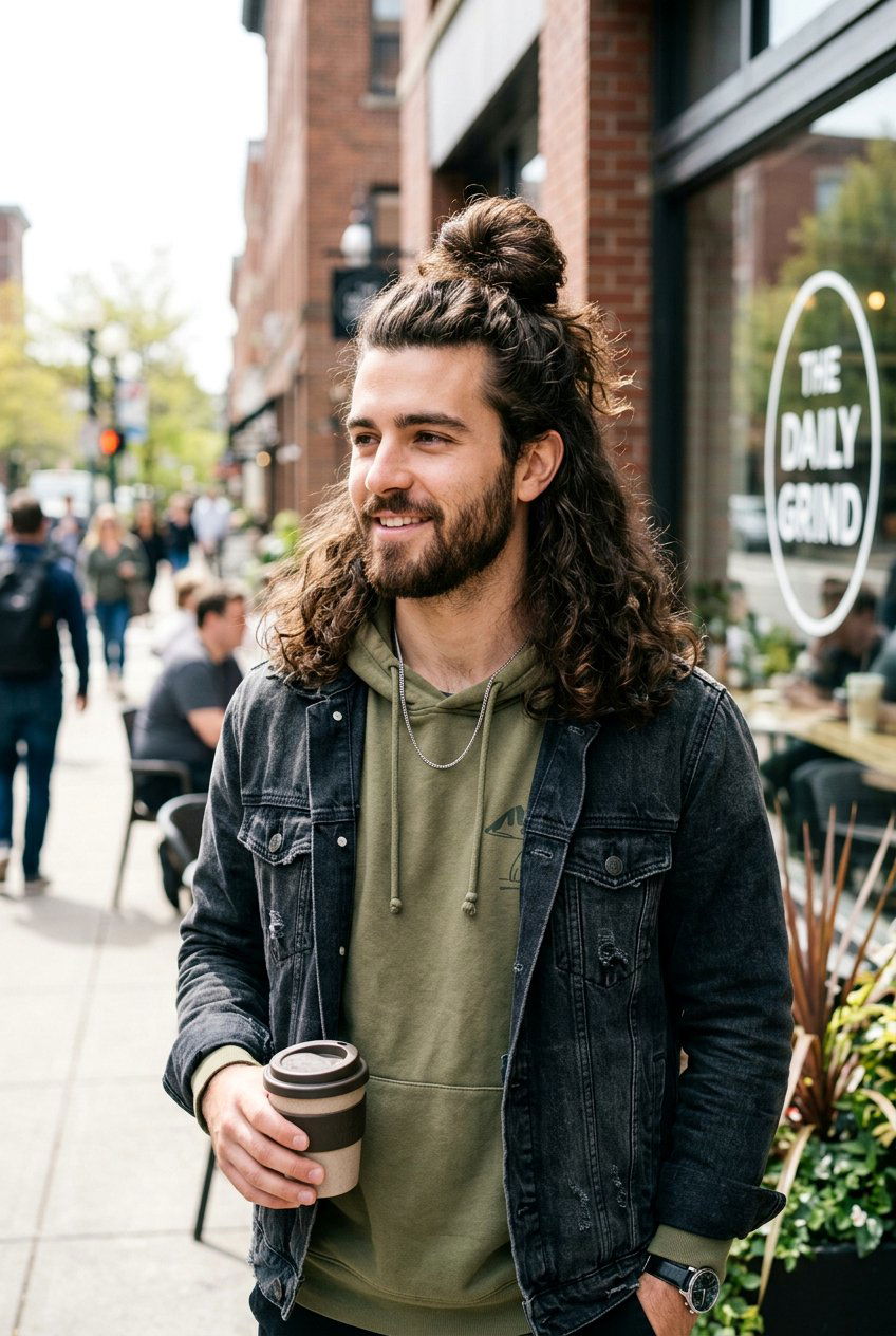 High Half Up Man Bun - 20 half up man bun hairstyle - 20 half up man bun hairstyle