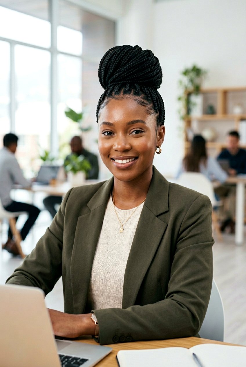 High Knotless Braids Bun - 20 knotless braids bun for women - 20 knotless braids bun for women