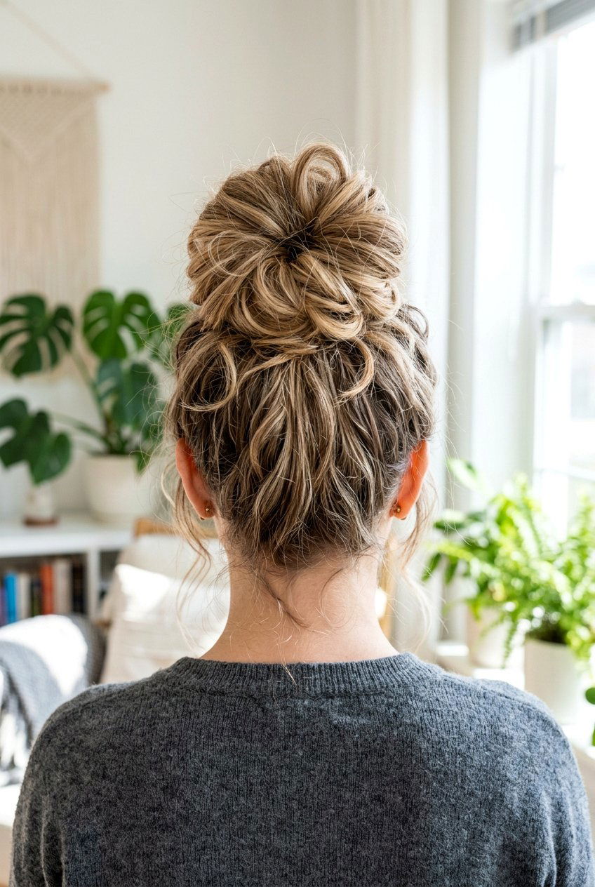 High Messy Bun - 20 messy bun hairstyles - 20 messy bun hairstyles