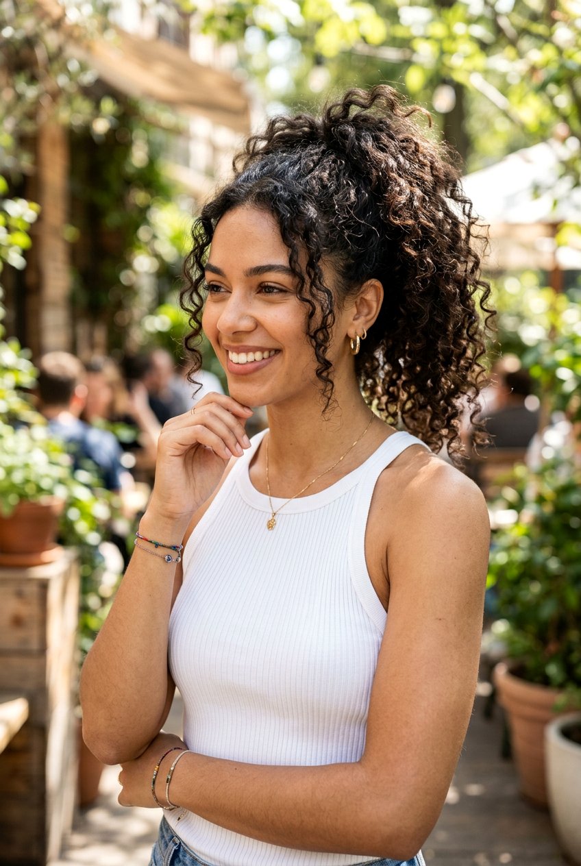 High Messy Ponytail - 20 simple college hairstyle for girls - 20 simple college hairstyle for girls