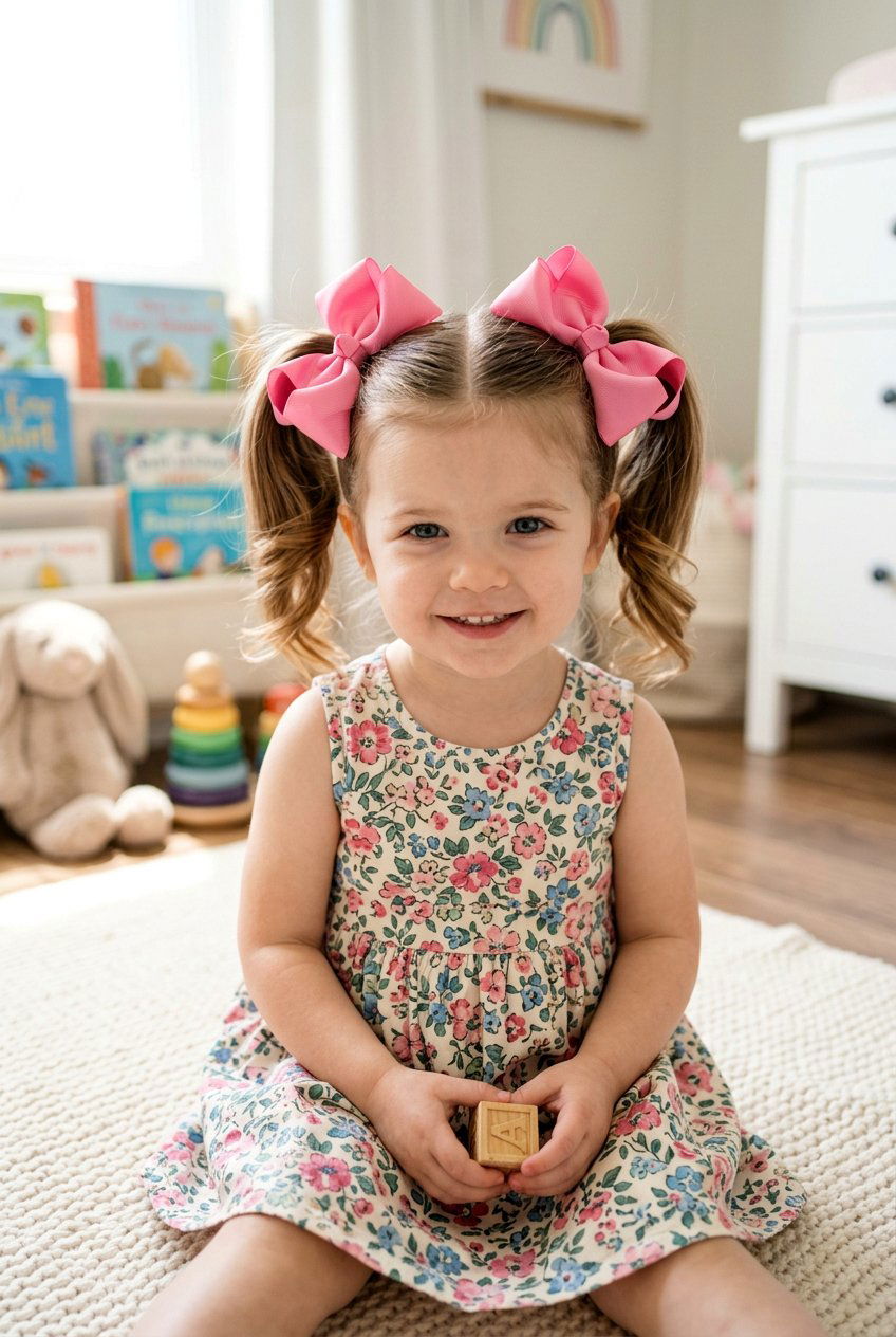 High Pigtails With Bows - 20 toddler girl hairstyles - 20 toddler girl hairstyles