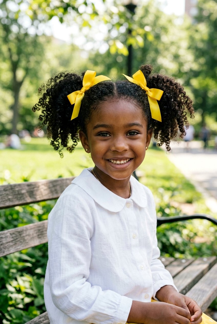 High Pigtails With Ribbon - 20 kindergarten picture day hairstyle - 20 kindergarten picture day hairstyle