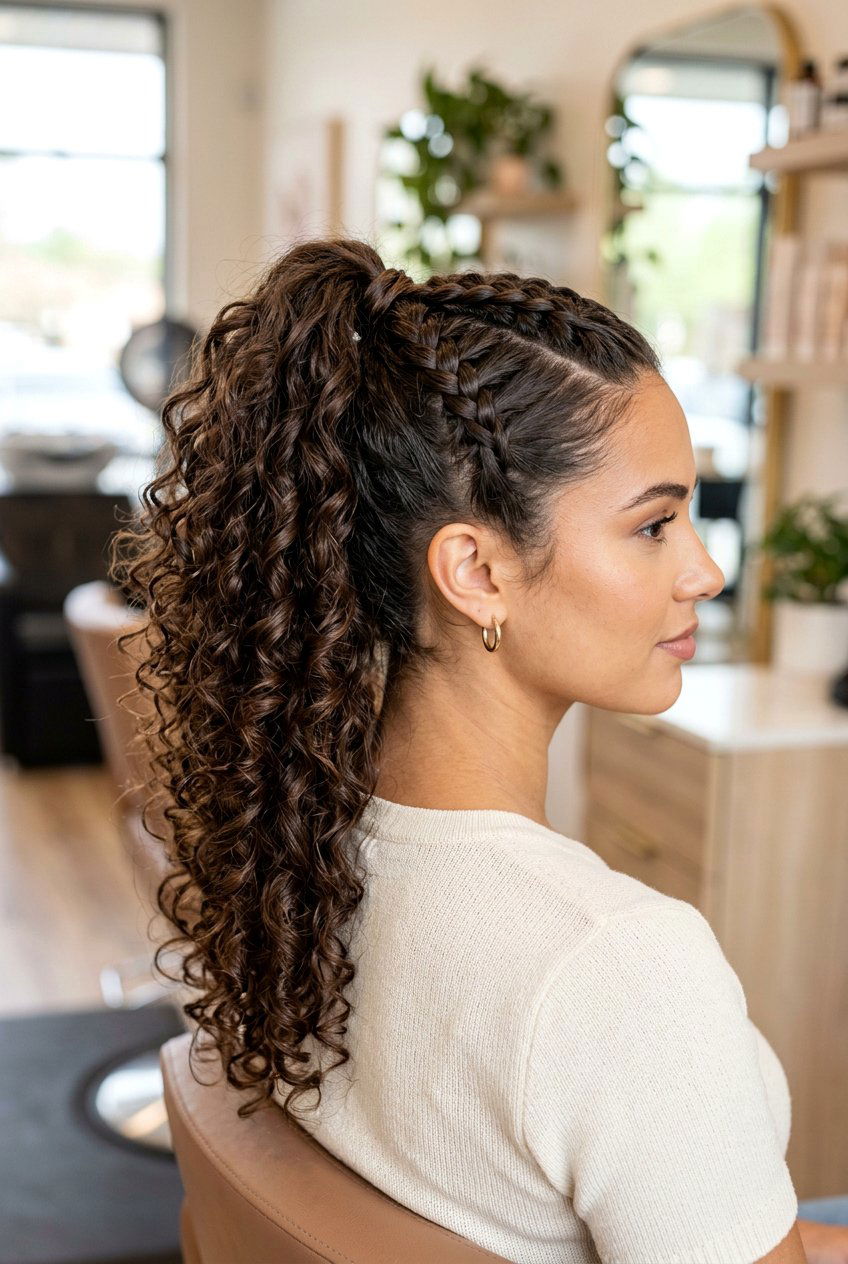 High Ponytail Braid - 20 overnight braid curls for medium hair - 20 overnight braid curls for medium hair
