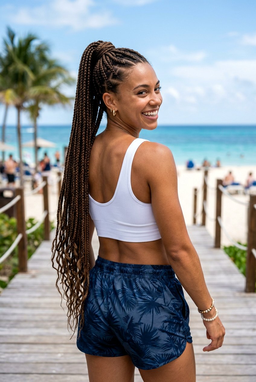 High Ponytail Braids - 20 vacation protective braids - 20 vacation protective braids