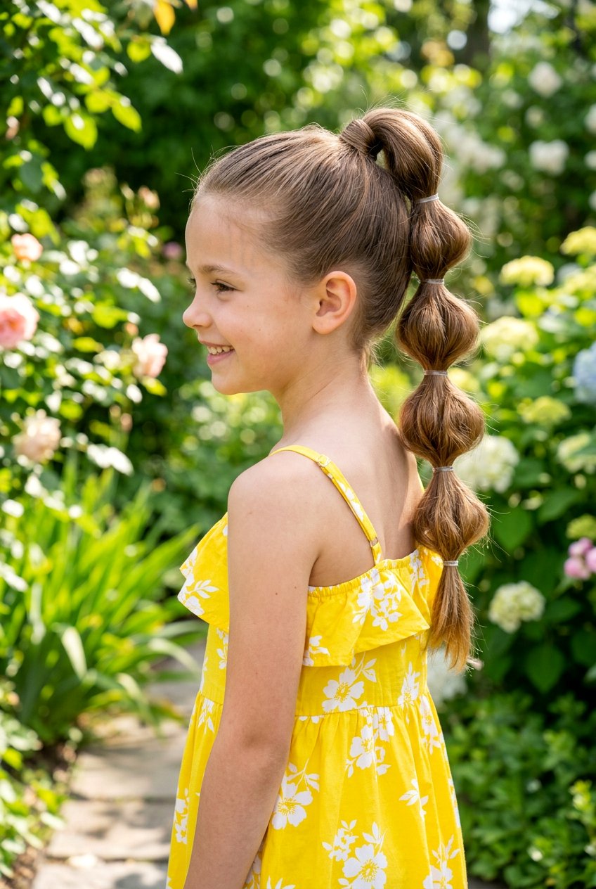 High Ponytail Bubble Braid - 20 bubble braid for little girls - 20 bubble braid for little girls