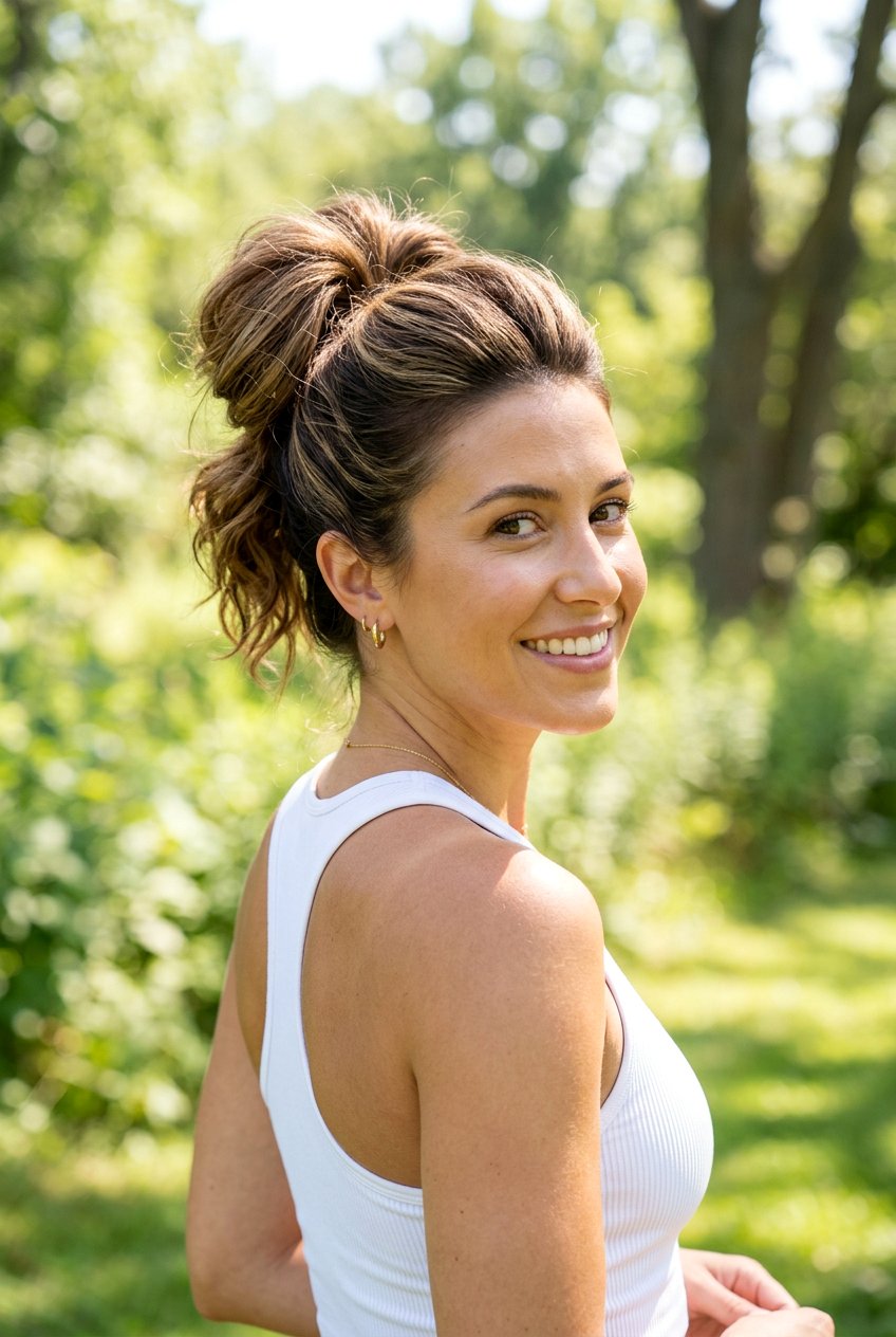 High Ponytail Bun - 20 mom quick grocery run bun - 20 mom quick grocery run bun