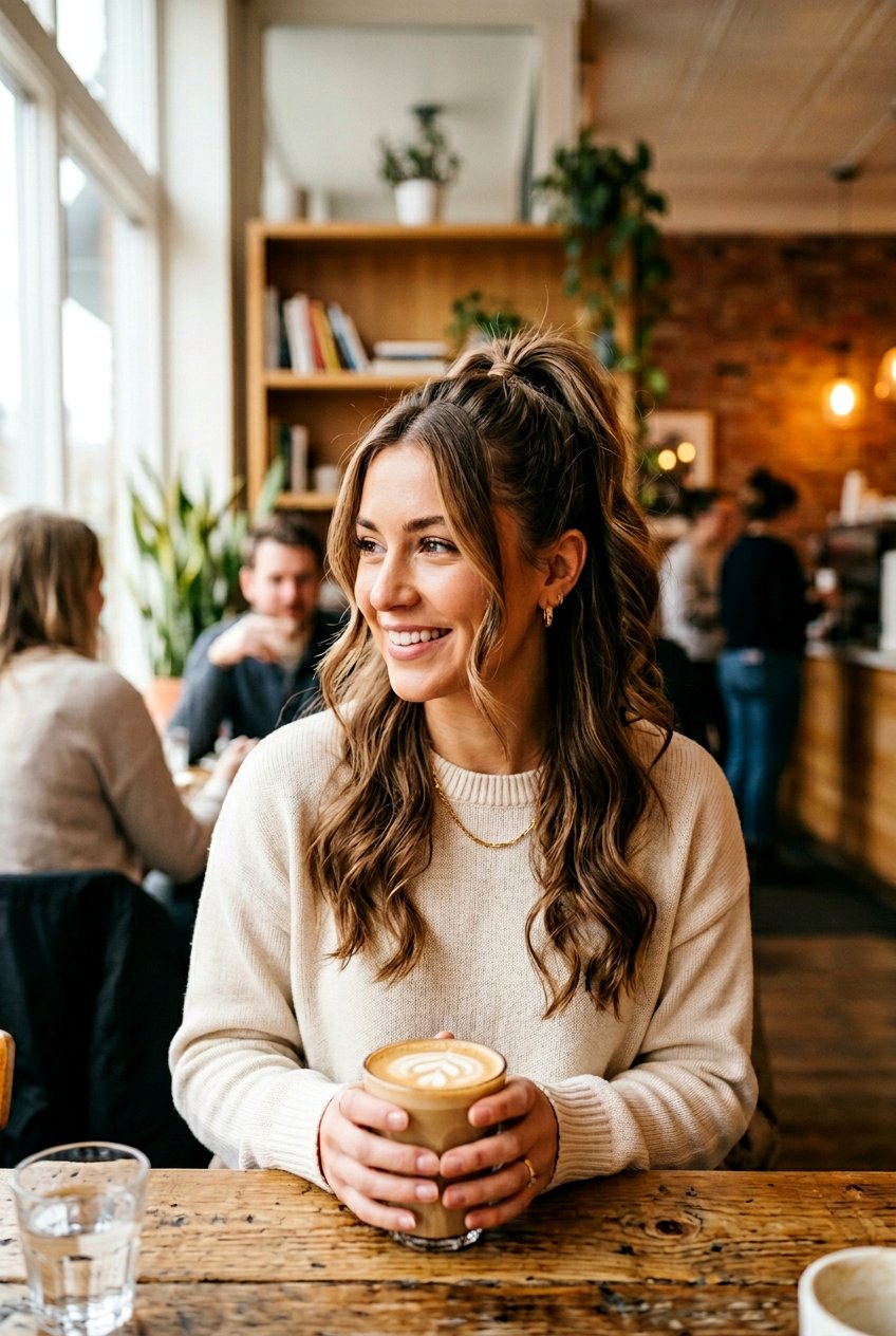 High Ponytail For Coffee Date - 20 coffee date hairstyles - 20 coffee date hairstyles