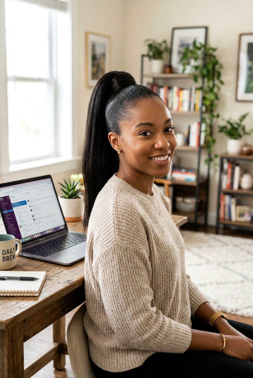 High Ponytail For Work From Home - 20 tidy hairstyles for work from home - 20 tidy hairstyles for work from home