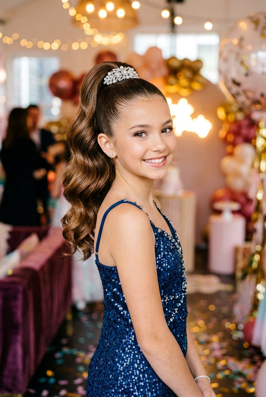 High Ponytail In Retro Waves - 20 birthday hairstyles for girls - 20 birthday hairstyles for girls