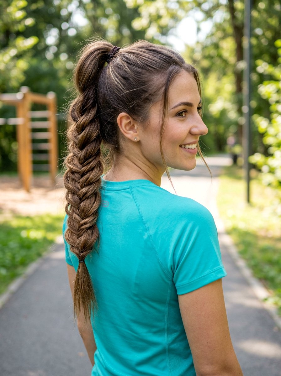 High Ponytail Mermaid Braid - 20 gym hairstyle with high ponytail braid - 20 gym hairstyle with high ponytail braid