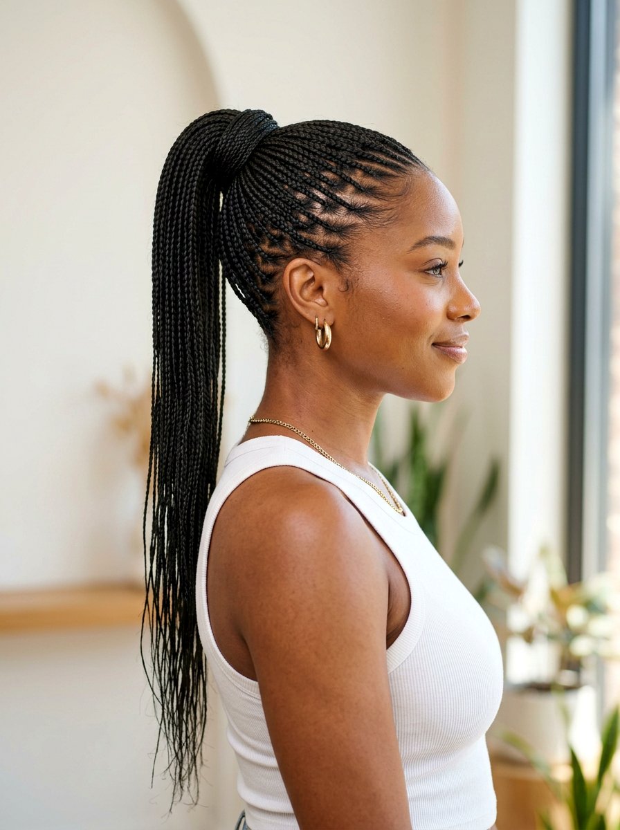 20 Cute Gym Hairstyle with High Ponytail Braid for Workouts