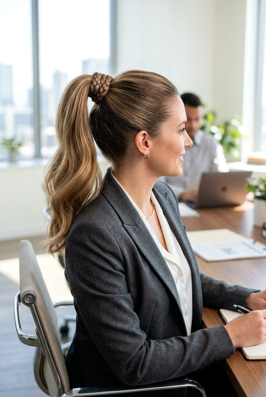 High Ponytail With Braided Base - 20 natural hair ponytail with braids - 20 natural hair ponytail with braids