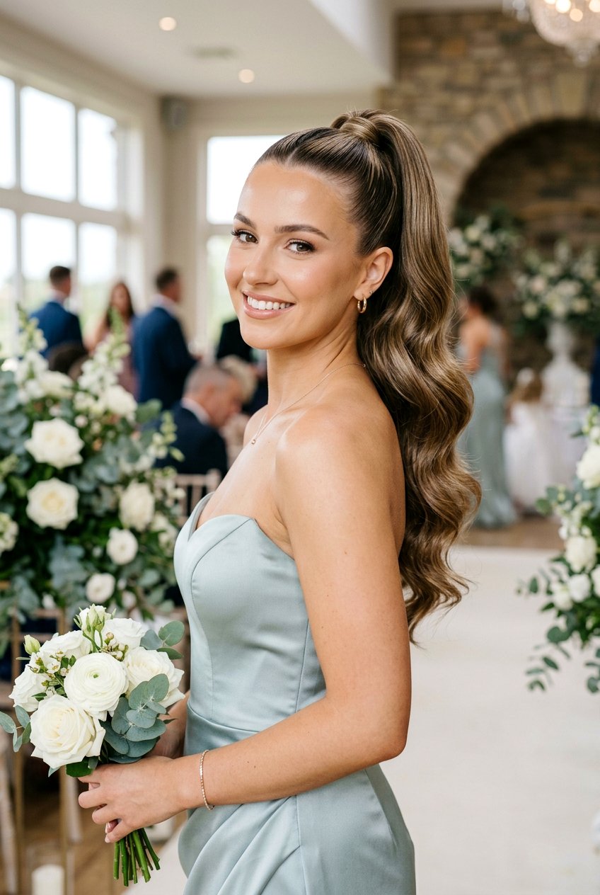 High Ponytail With Hollywood Waves - 20 bridesmaid ponytail with waves - 20 bridesmaid ponytail with waves