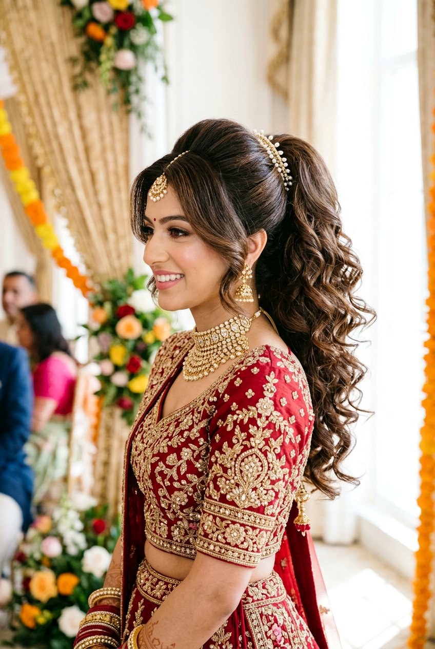 High Ponytail With Poufed Front - 20 voluminous bridal ponytail - 20 voluminous bridal ponytail