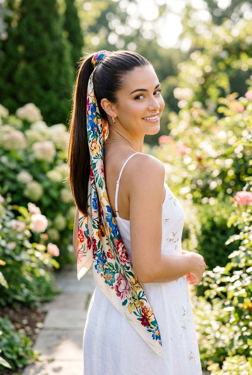 High Ponytail With Scarf - 20 summer ponytail with scarf - 20 summer ponytail with scarf