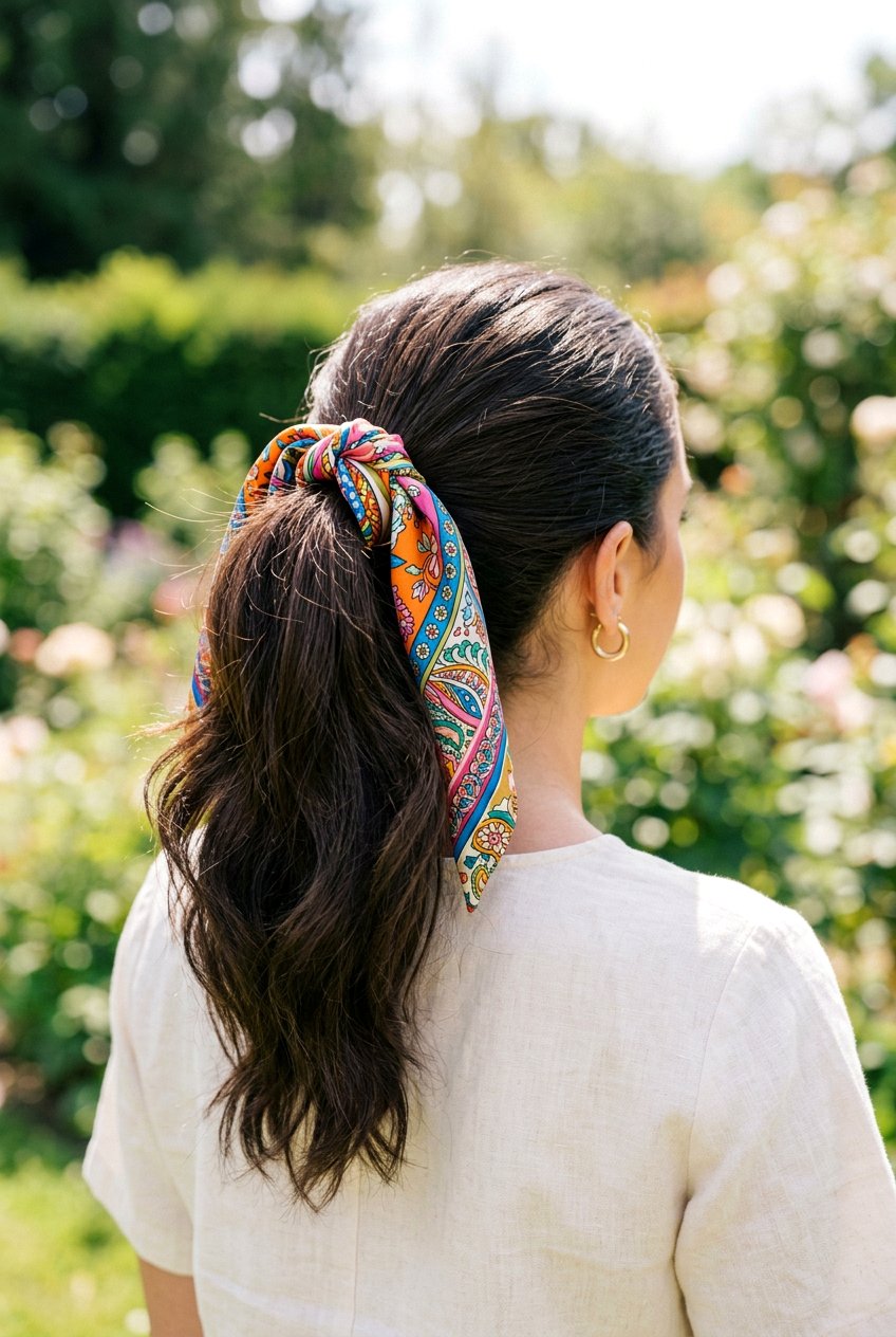 High Ponytail With Scarf - 20 high ponytail hairstyles - 20 high ponytail hairstyles