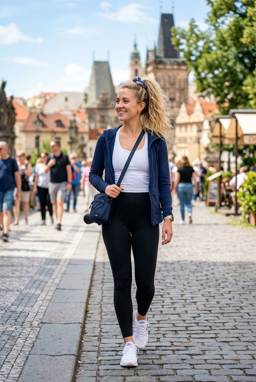 High Ponytail With Scrunchie - 20 travel friendly hairstyles - 20 travel friendly hairstyles