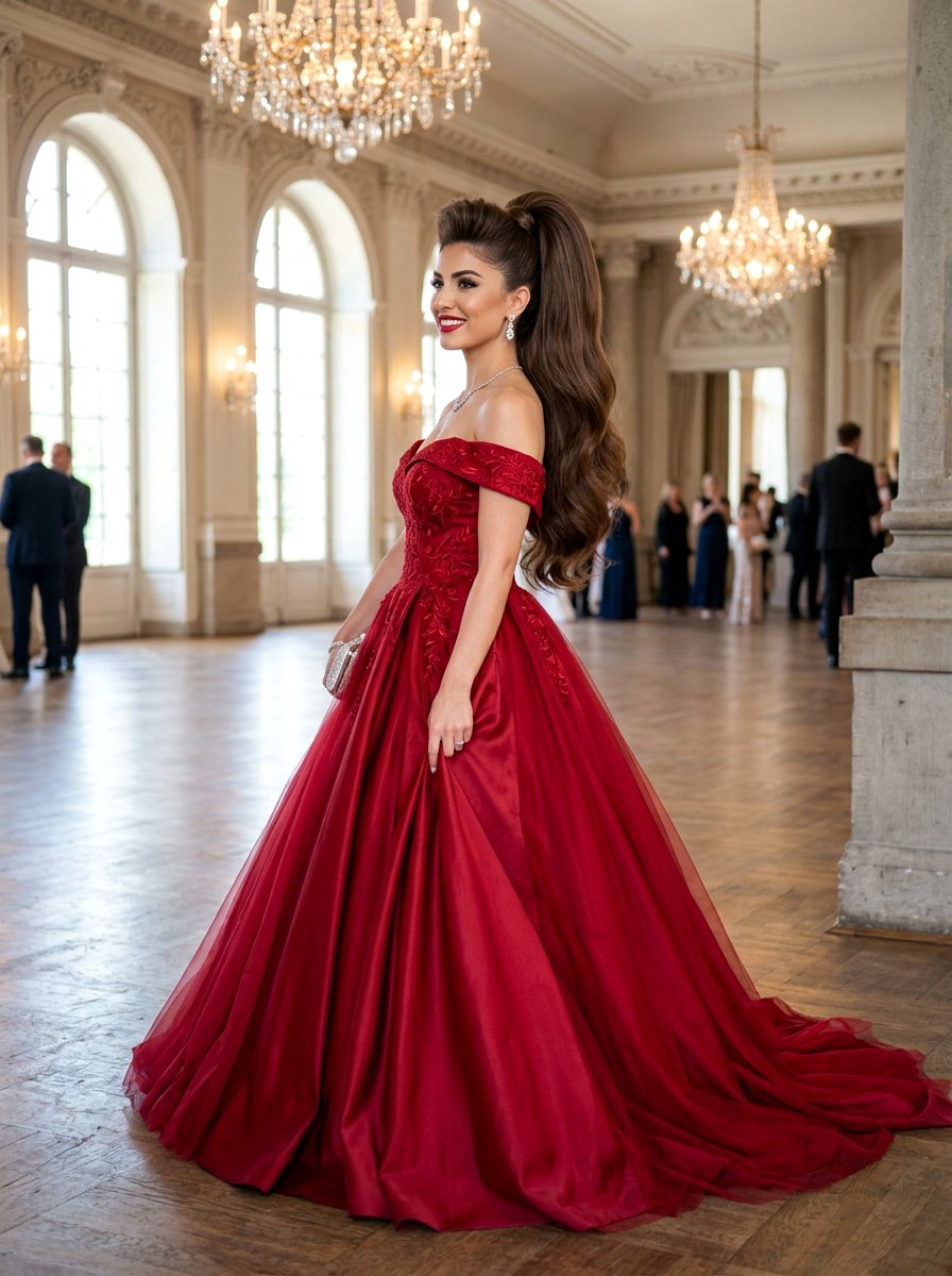 High Ponytail With Voluminous Crown - 20 red carpet ponytail hairstyle - 20 red carpet ponytail hairstyle