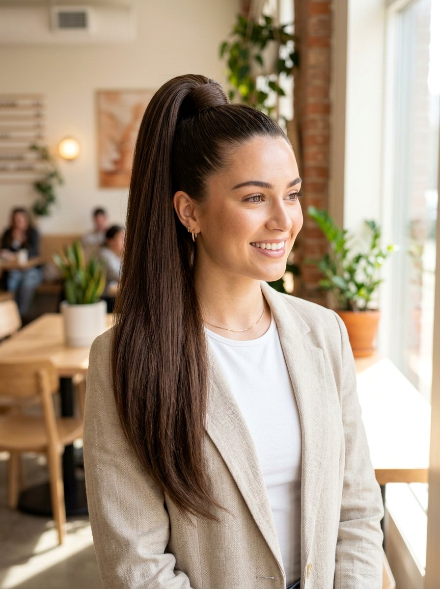 High Ponytail With Wrap - 20 simple hairstyle for graduation day - 20 simple hairstyle for graduation day