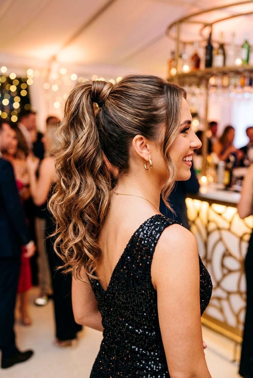 High Ponytail With Wrapped Base - 20 simple festive hairstyles - 20 simple festive hairstyles