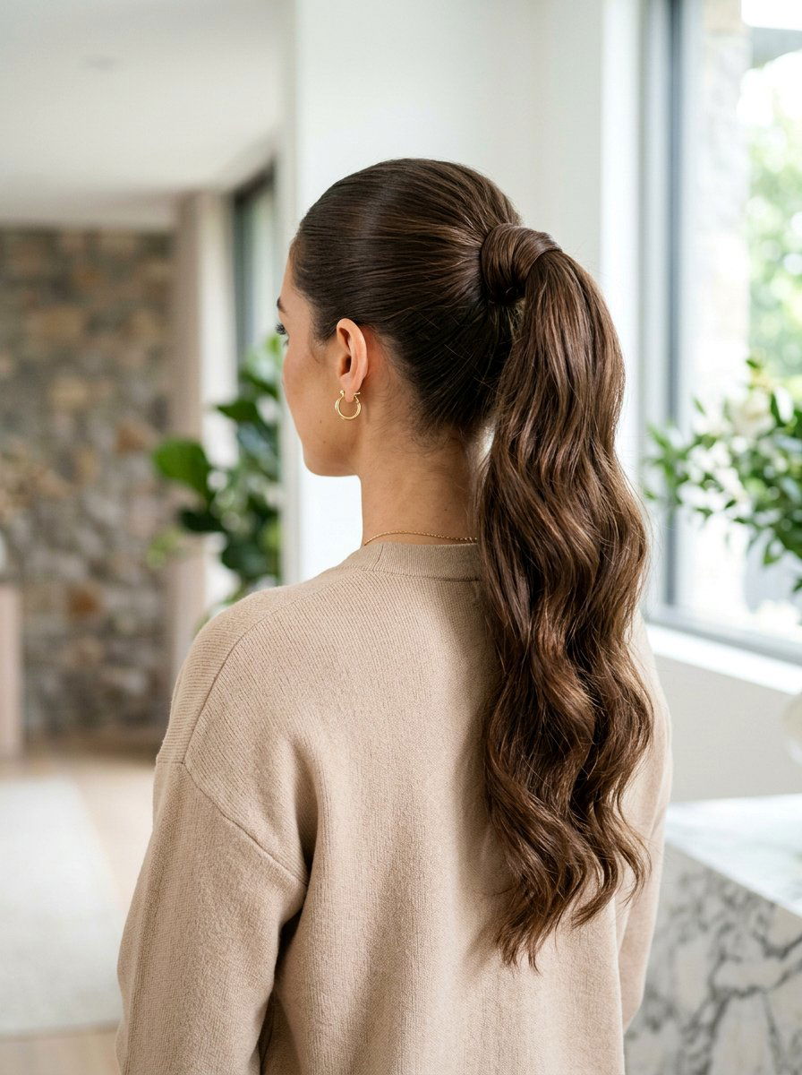 High Ponytail With Wrapped Hair - 20 cute hairstyle for brunch with friends - 20 cute hairstyle for brunch with friends